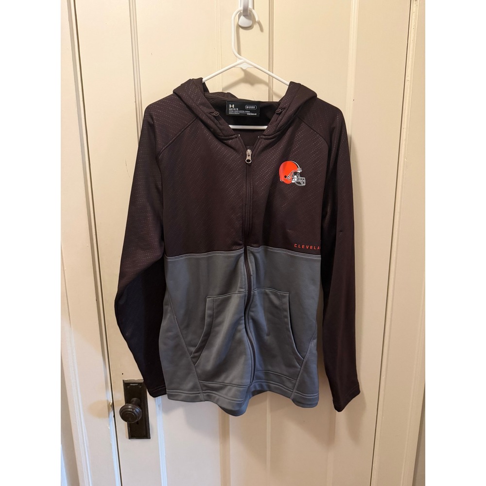 Under Armour Cleveland Browns NFL Combine Authentic ColdGear Full Zip Hoodie L